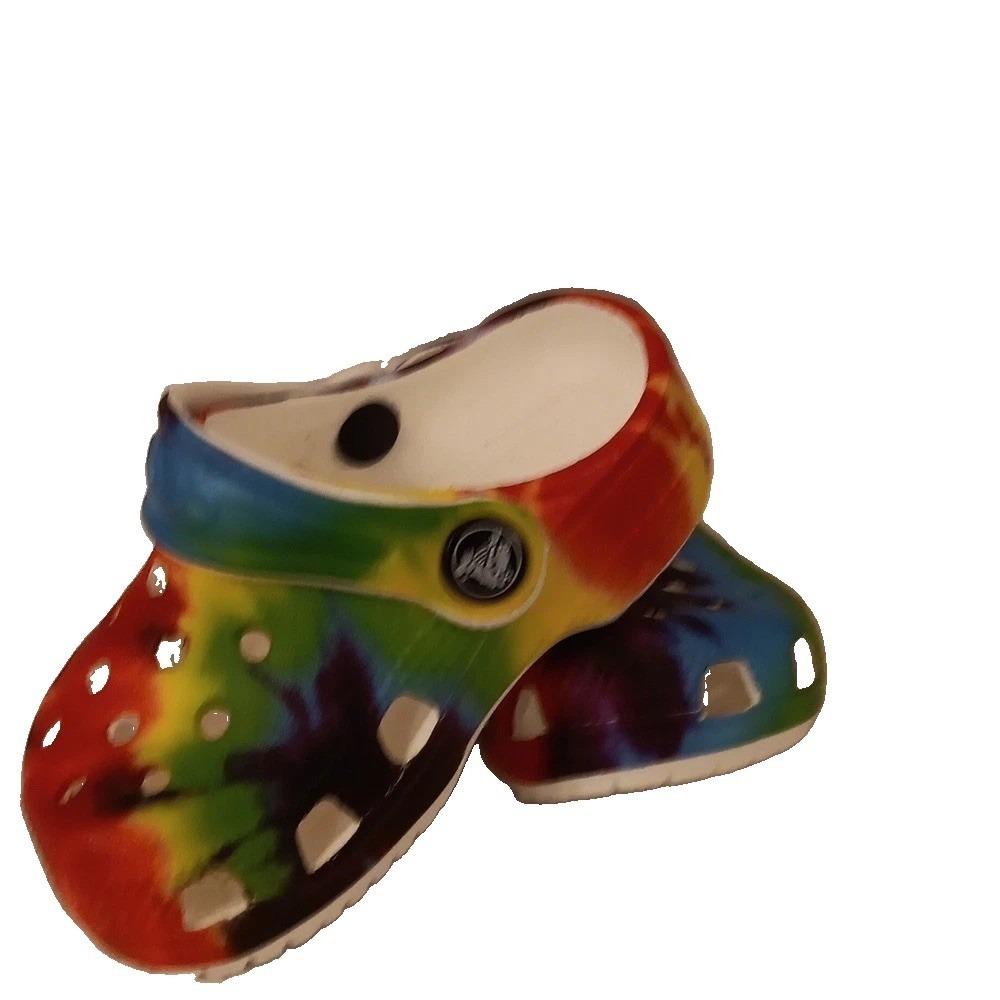 Crocs size 2-3 infants, multicolor, tie-dyed